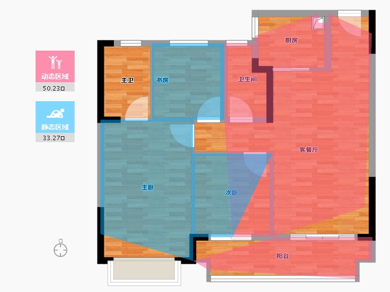 浙江省-绍兴市-御江府-88.00-户型库-动静分区