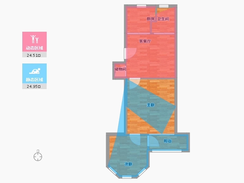 北京-北京市-双榆树北里-45.84-户型库-动静分区