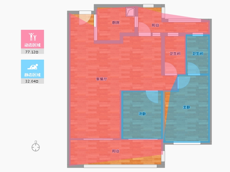 山东省-烟台市-万科·天琴湾Van-CLUB-102.40-户型库-动静分区