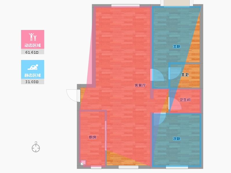 内蒙古自治区-乌兰察布市-虎山御园-93.60-户型库-动静分区