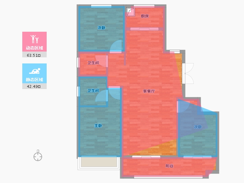 山东省-潍坊市-恒信风华尚品-109.66-户型库-动静分区