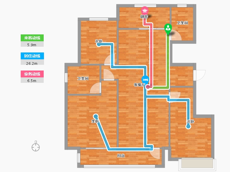 山东省-青岛市-金茂悦4期-105.00-户型库-动静线