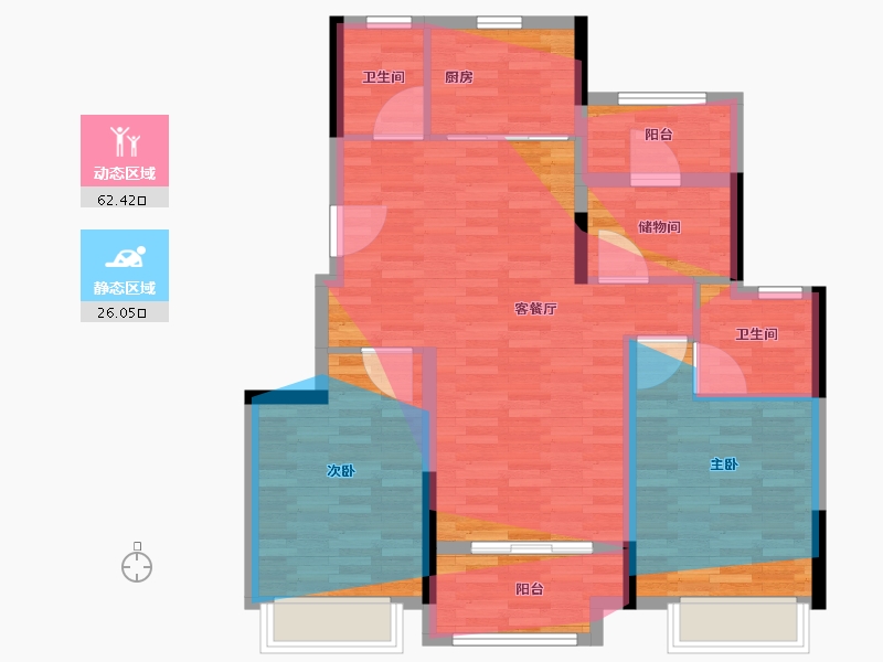 江苏省-无锡市-逸品景苑-90.00-户型库-动静分区