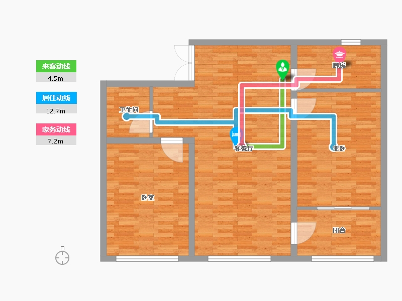 新疆维吾尔自治区-乌鲁木齐市-新疆交通设计院家属院(泰安小区)-88.00-户型库-动静线