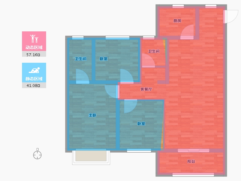 山西省-晋城市-华鼎世家-88.00-户型库-动静分区