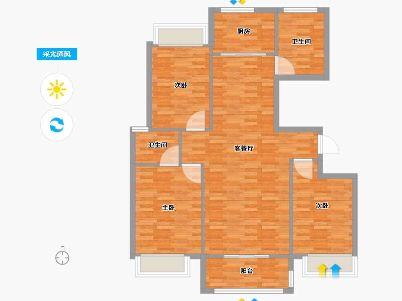 河南省-信阳市-唐家湾-101.29-户型库-采光通风