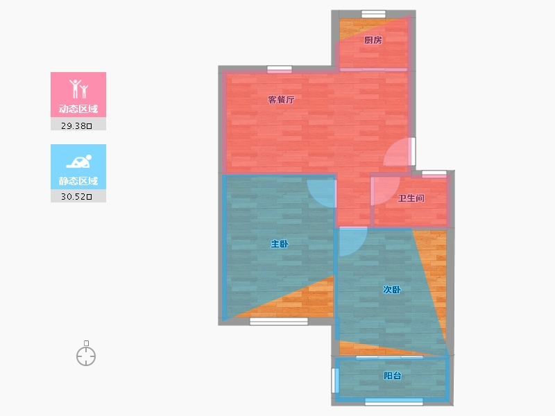 上海-上海市-锦南浦三小区-68.00-户型库-动静分区