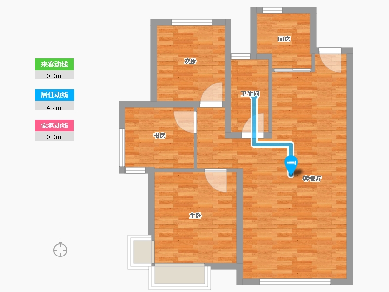 辽宁省-抚顺市-学府壹号-84.14-户型库-动静线