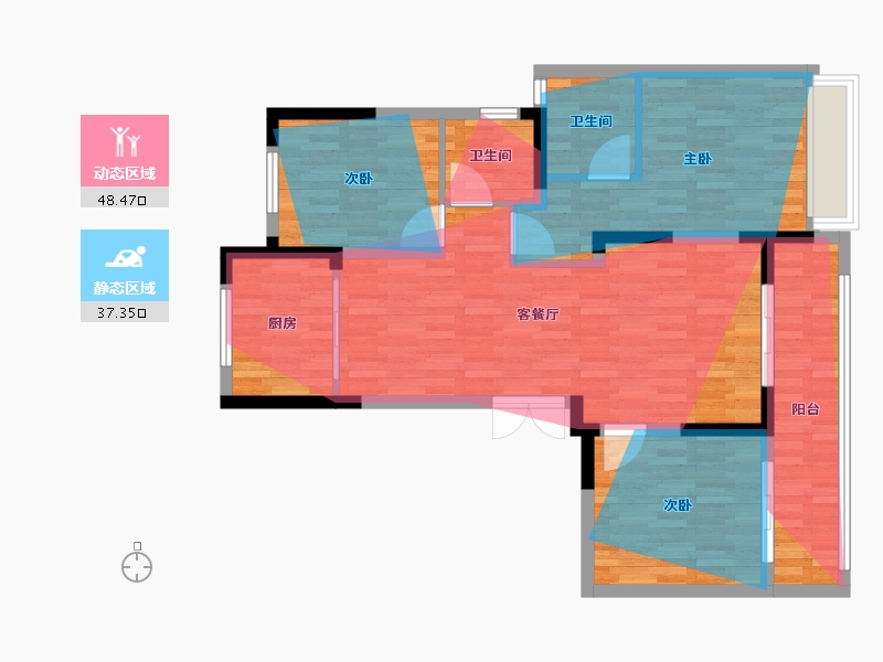 浙江省-杭州市-范珺逸府-91.20-户型库-动静分区