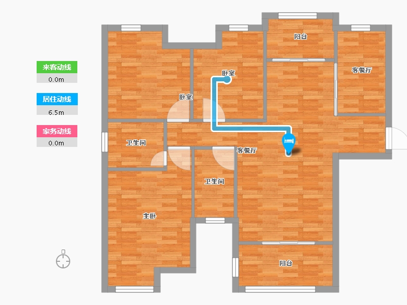 湖北省-宜昌市-雅亭阁-104.00-户型库-动静线