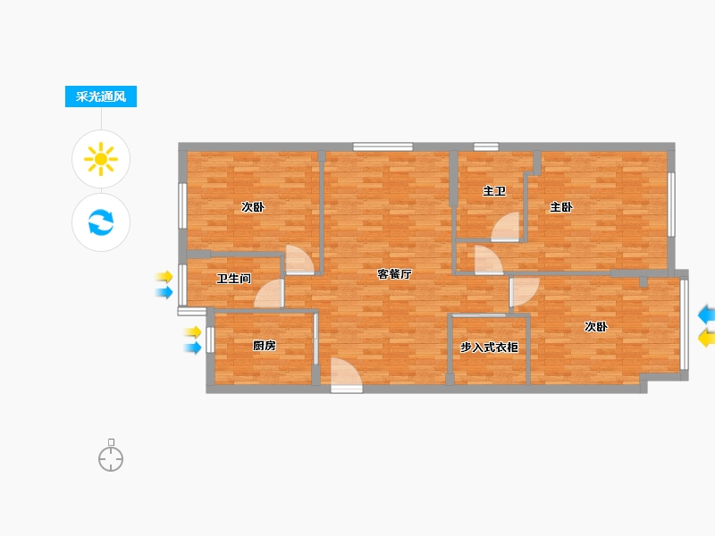 浙江省-温州市-徐欣佳苑-104.89-户型库-采光通风