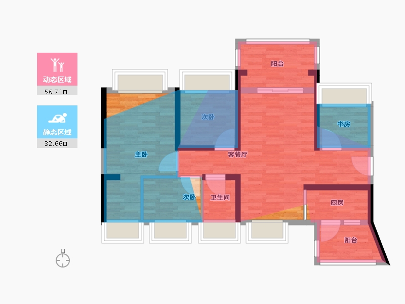 广东省-深圳市-龙光玖龙台-一期-81.20-户型库-动静分区