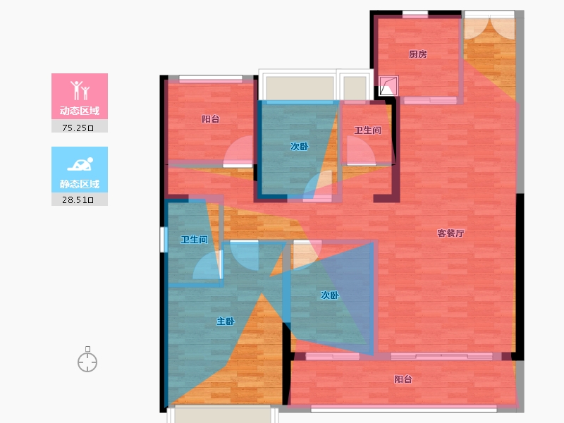 广东省-佛山市-映月湖保利天珺-113.60-户型库-动静分区