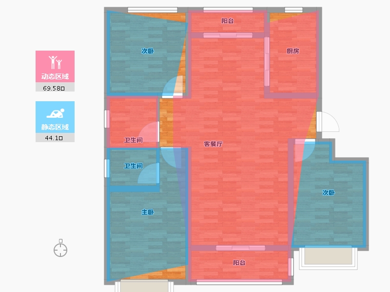 山西省-运城市-公园喜城-106.40-户型库-动静分区