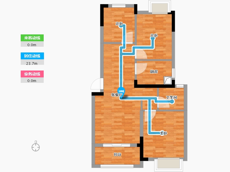 湖北省-武汉市-天汇龙城9期龙桂苑-76.00-户型库-动静线