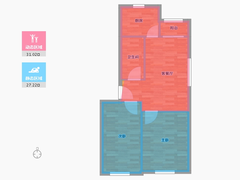 山东省-青岛市-浮山后四小区-58.63-户型库-动静分区