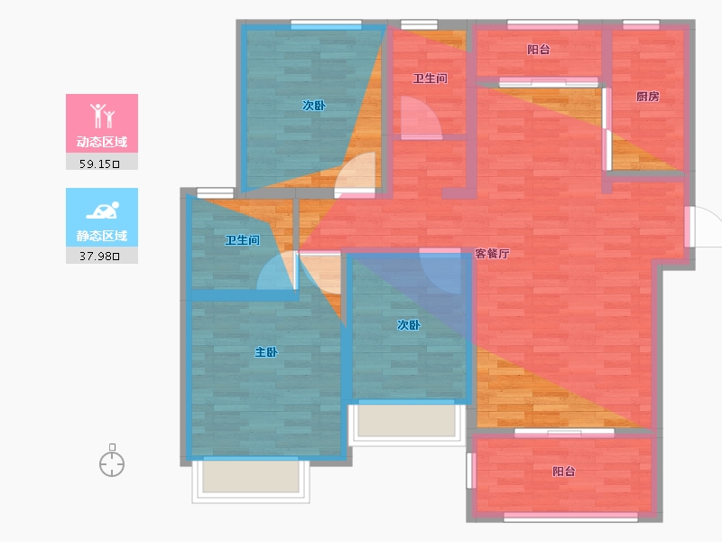 安徽省-蚌埠市-国购状元里-96.00-户型库-动静分区