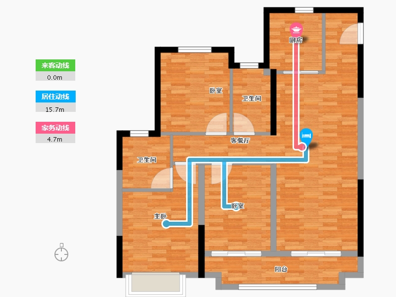 浙江省-台州市-云樾东方小区-一期-92.00-户型库-动静线