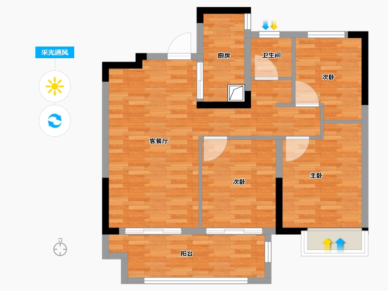 四川省-成都市-中信城·左岸-78.40-户型库-采光通风