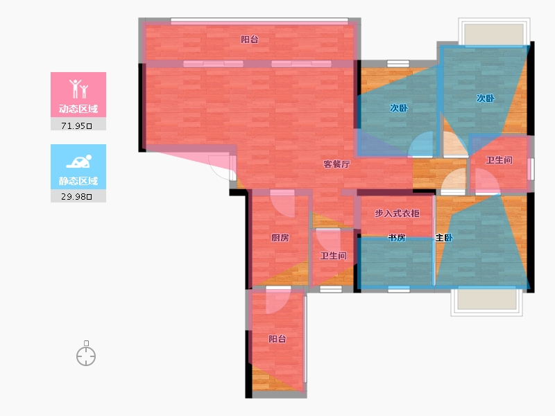 四川省-成都市-三利麓山城春风里-B区-106.20-户型库-动静分区