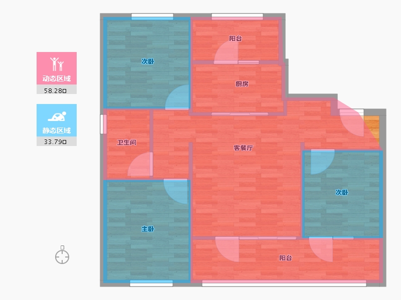 山东省-青岛市-影都朗悦-84.80-户型库-动静分区