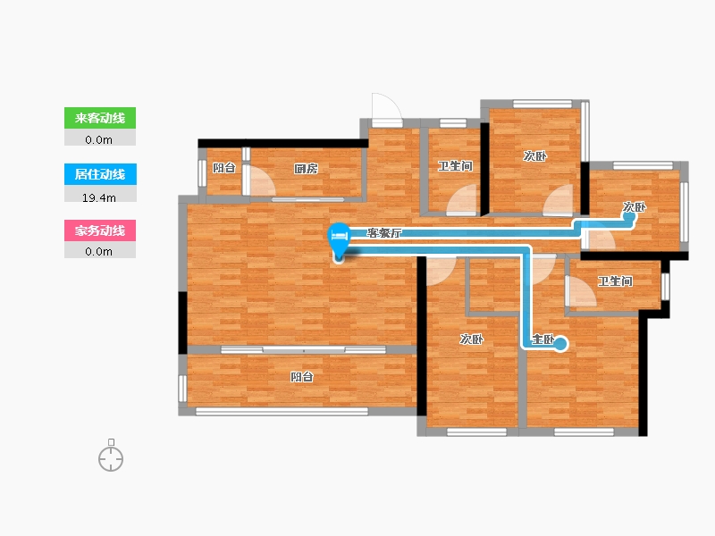 贵州省-遵义市-东原九章赋-123.00-户型库-动静线