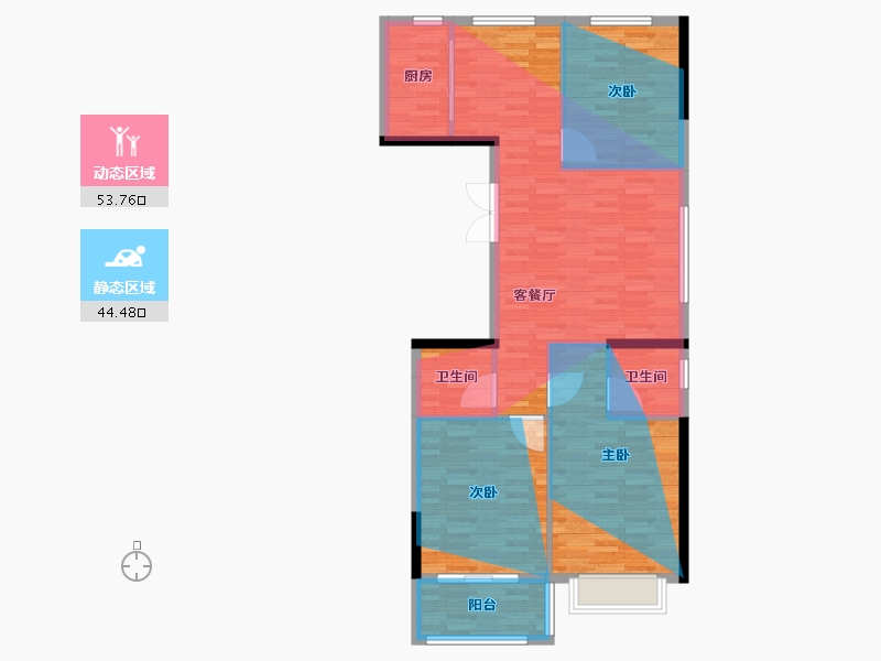 浙江省-温州市-楠盛悦府-100.48-户型库-动静分区