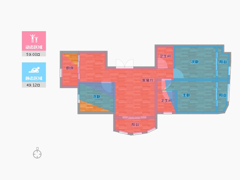 浙江省-杭州市-笕东嘉苑-96.00-户型库-动静分区