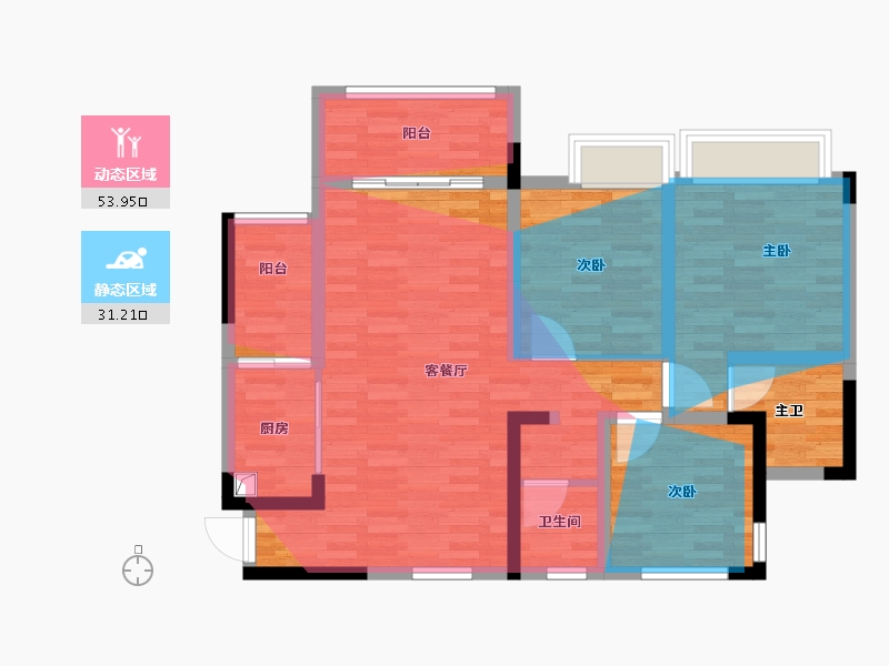 四川省-绵阳市-宏博-77.60-户型库-动静分区