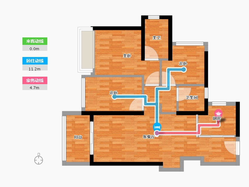 广东省-深圳市-卓越珺奕府-71.41-户型库-动静线