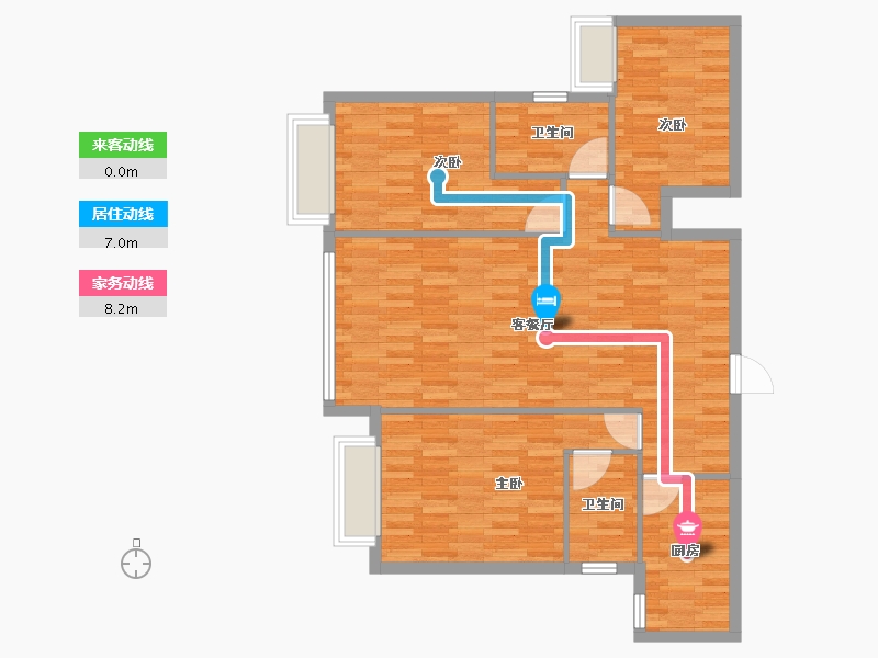 海南省-儋州市-恒大金碧天下-96.00-户型库-动静线