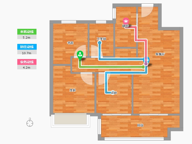 江苏省-无锡市-无锡美的国宾府-77.60-户型库-动静线