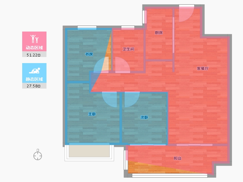 江苏省-无锡市-无锡美的国宾府-77.60-户型库-动静分区