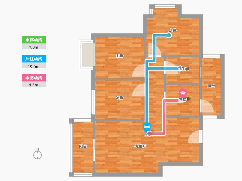 广东省-东莞市-盈翠曦园-76.80-户型库-动静线