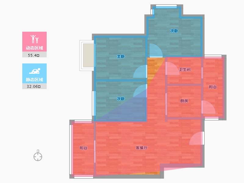 广东省-东莞市-盈翠曦园-76.80-户型库-动静分区