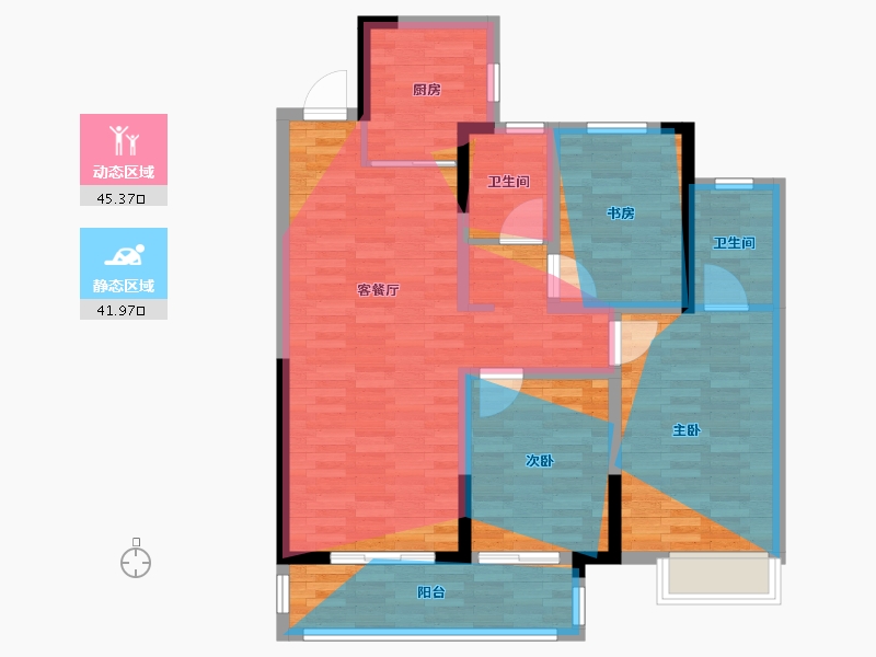 河南省-漯河市-绿地城2区-90.40-户型库-动静分区