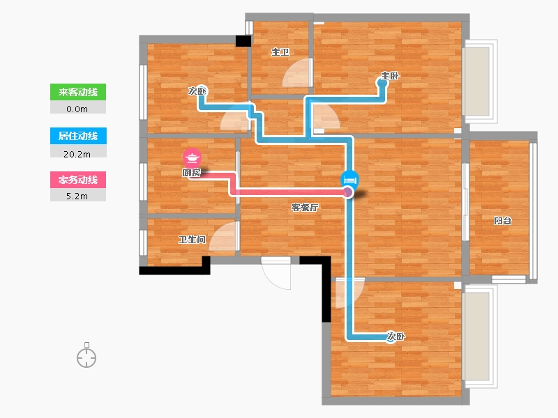 浙江省-嘉兴市-江南美墅-103.00-户型库-动静线