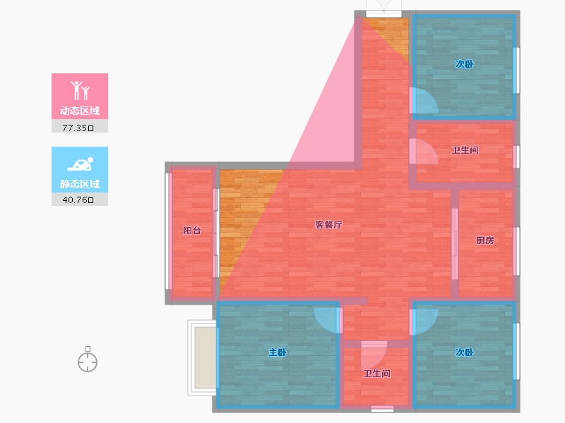 青海省-西宁市-金水豪庭-106.05-户型库-动静分区