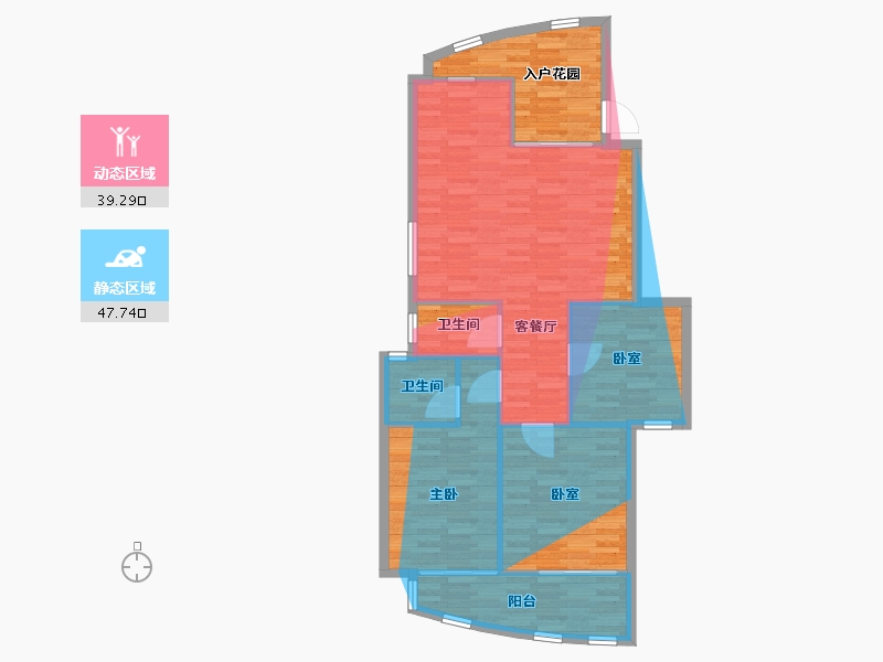 福建省-福州市-海润滨江花园A区-90.00-户型库-动静分区