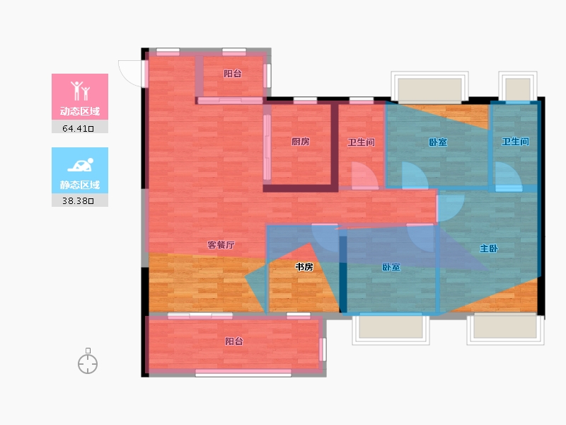 湖北省-荆州市-瑞湖城-102.00-户型库-动静分区