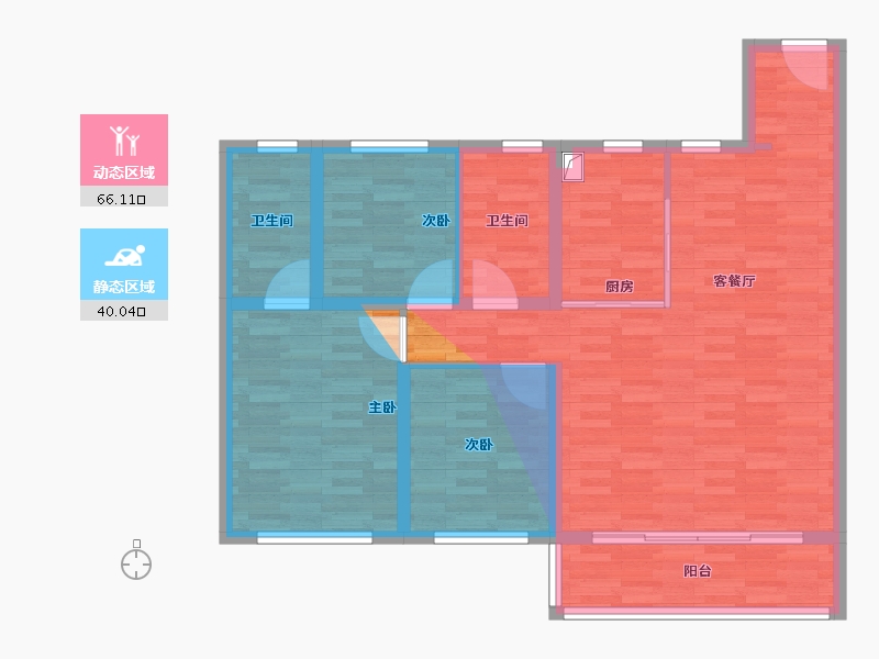 陕西省-西安市-大明宫璞悦府-100.00-户型库-动静分区