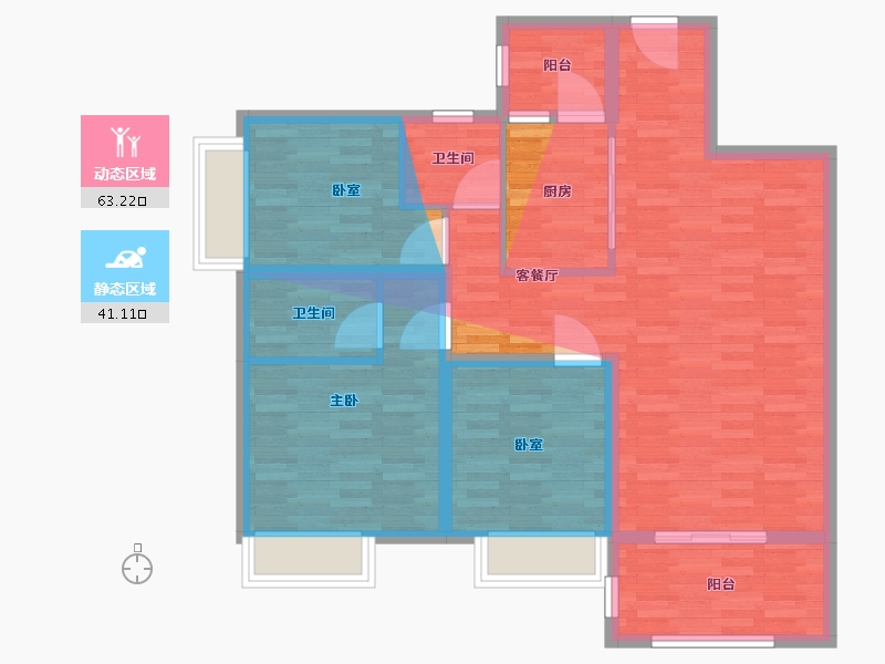 广东省-肇庆市-江口金海岸-99.44-户型库-动静分区