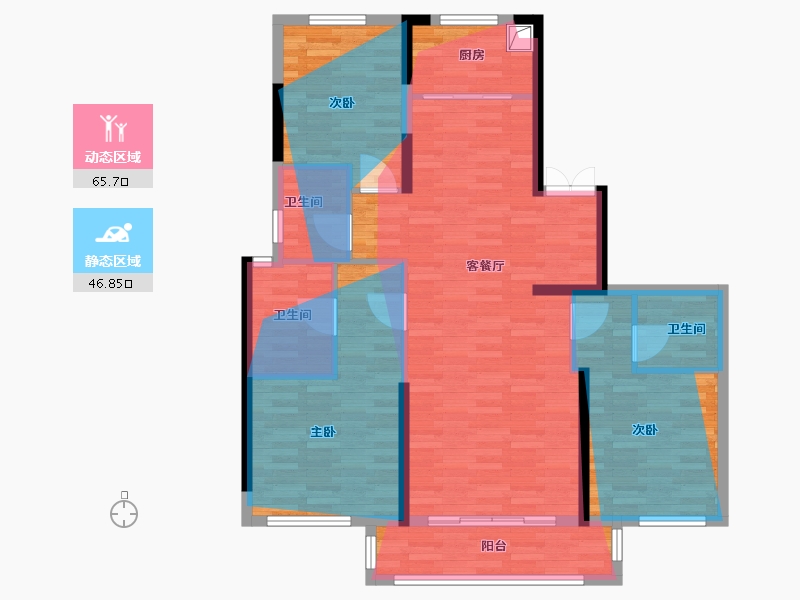 福建省-福州市-江山壹号-104.00-户型库-动静分区