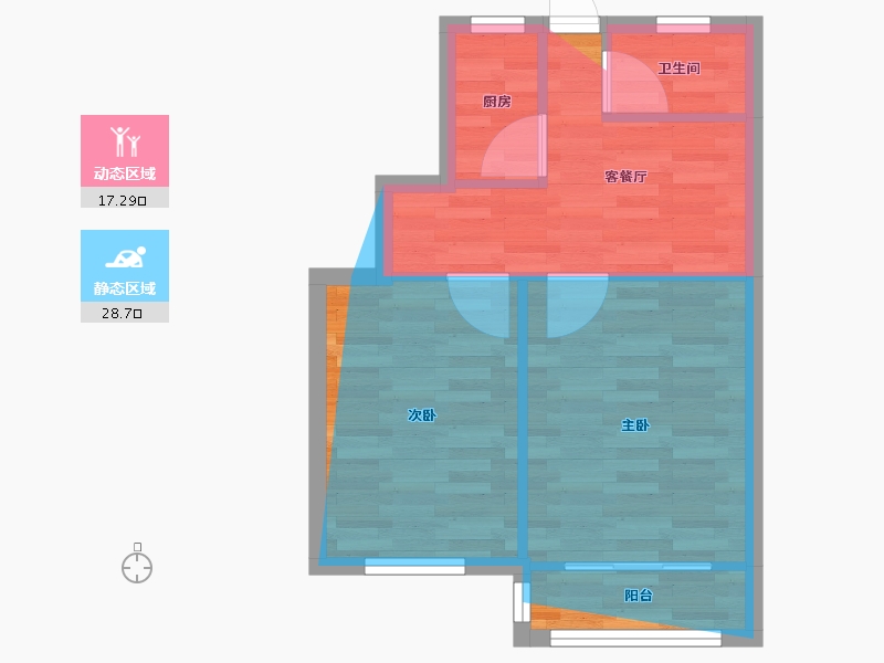 上海-上海市-梅川新村-二街坊-52.70-户型库-动静分区