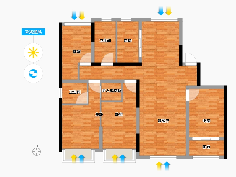 山东省-日照市-银河湾-144.00-户型库-采光通风