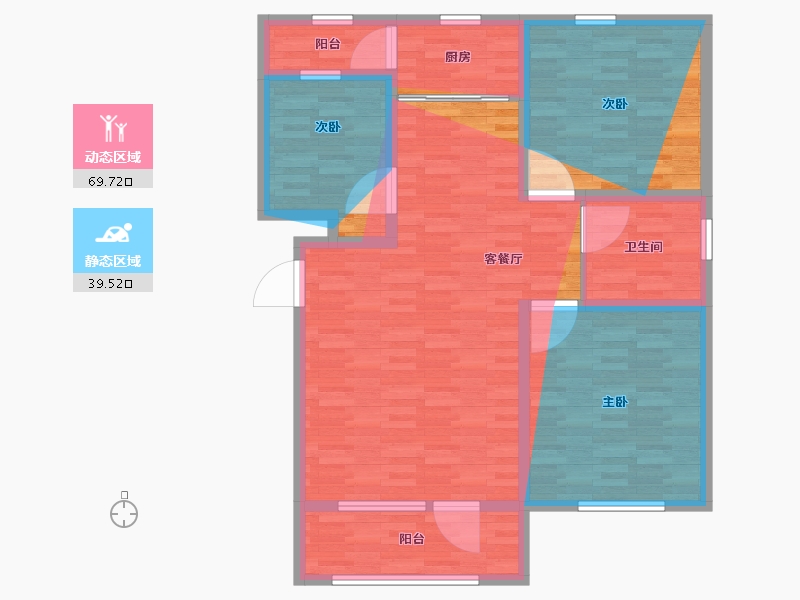 新疆维吾尔自治区-昌吉回族自治州-西北明珠-105.00-户型库-动静分区