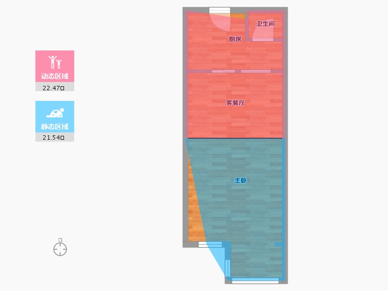 吉林省-长春市-中信城枫丹白露-45.57-户型库-动静分区