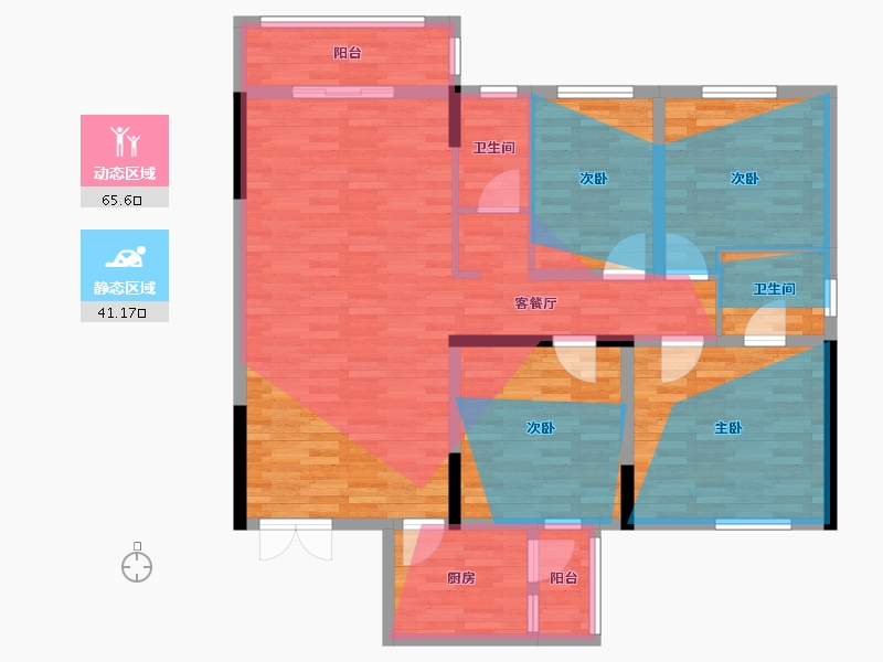 河南省-信阳市-政和花园-C区-125.43-户型库-动静分区