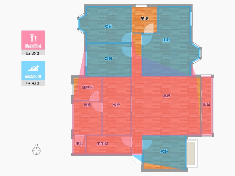 云南省-昭通市-民欣花园-145.00-户型库-动静分区