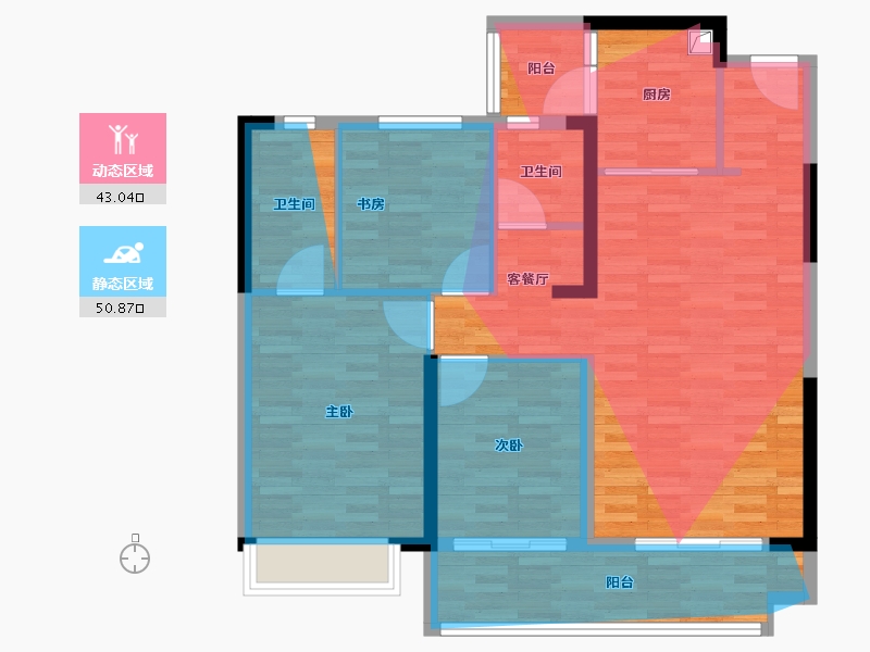 河南省-开封市-北大资源紫境府-94.40-户型库-动静分区